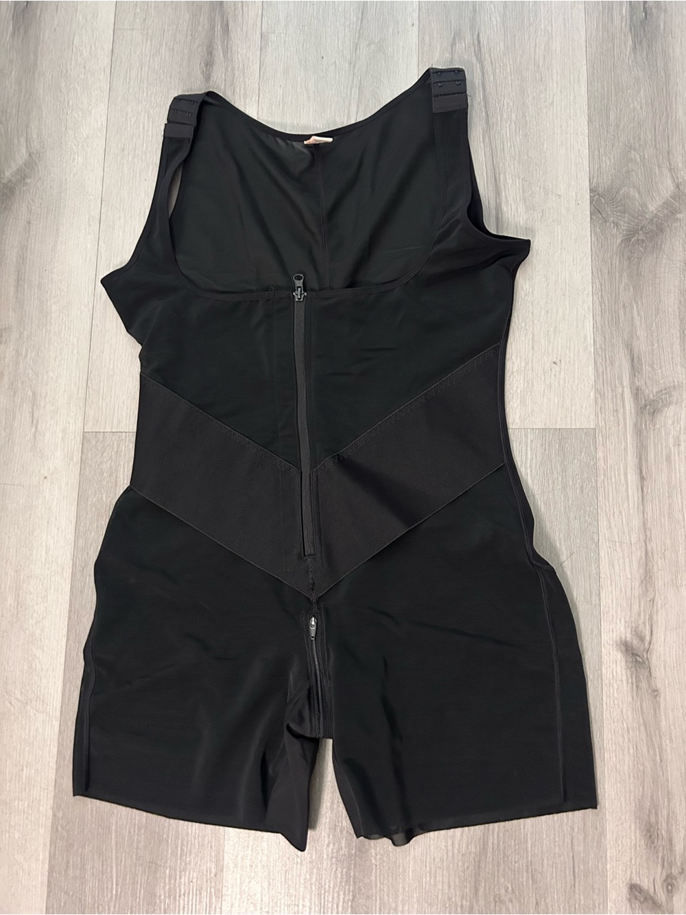 Black Firm-Control Full Body Shaping Suit with Front Zip